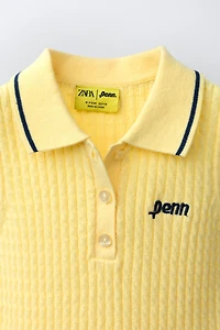 PENN © CABLE KNIT POLO TOP