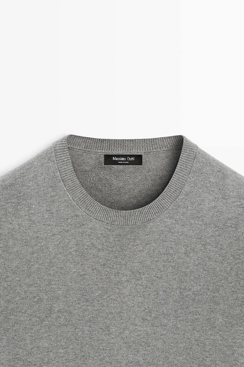 Cotton blend knit sweater
