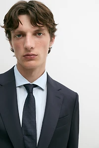 Striped wool blend suit blazer