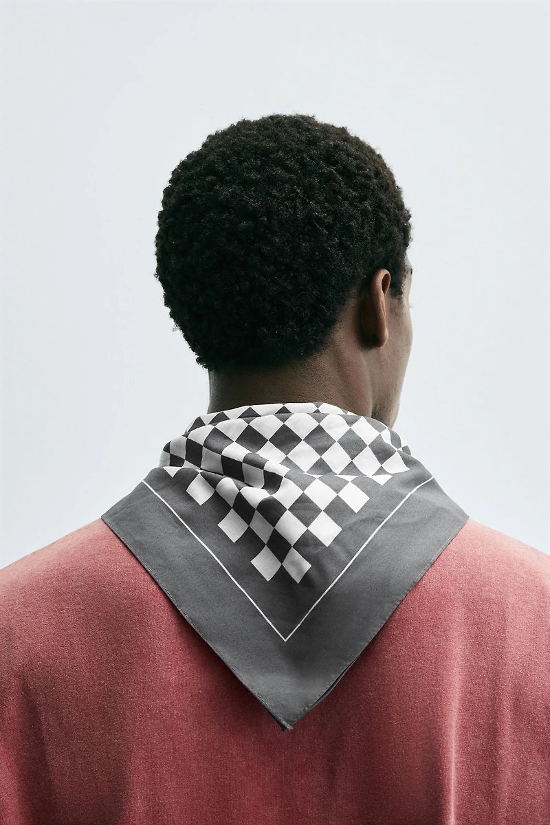 CHECKERED PRINT BANDANA