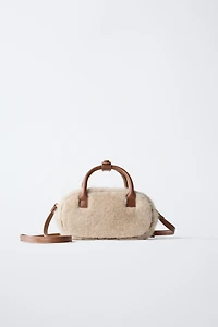 FAUX FUR BOWLING CROSSBODY BAG