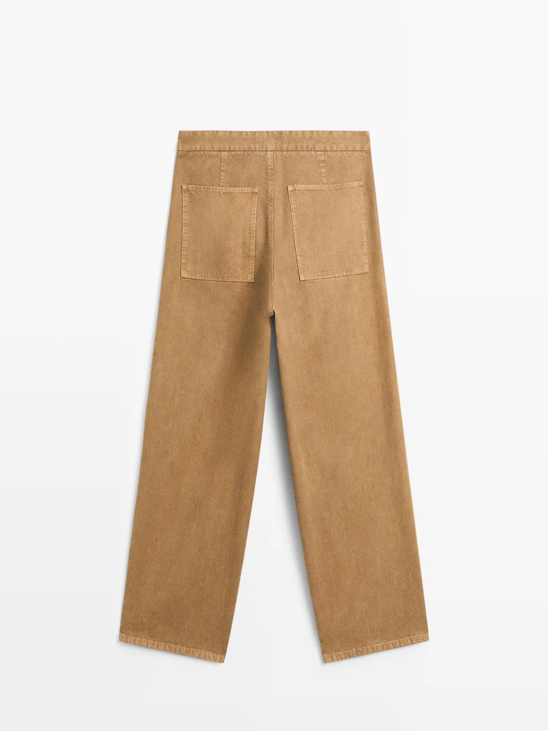 Relaxed fit high-waist trousers