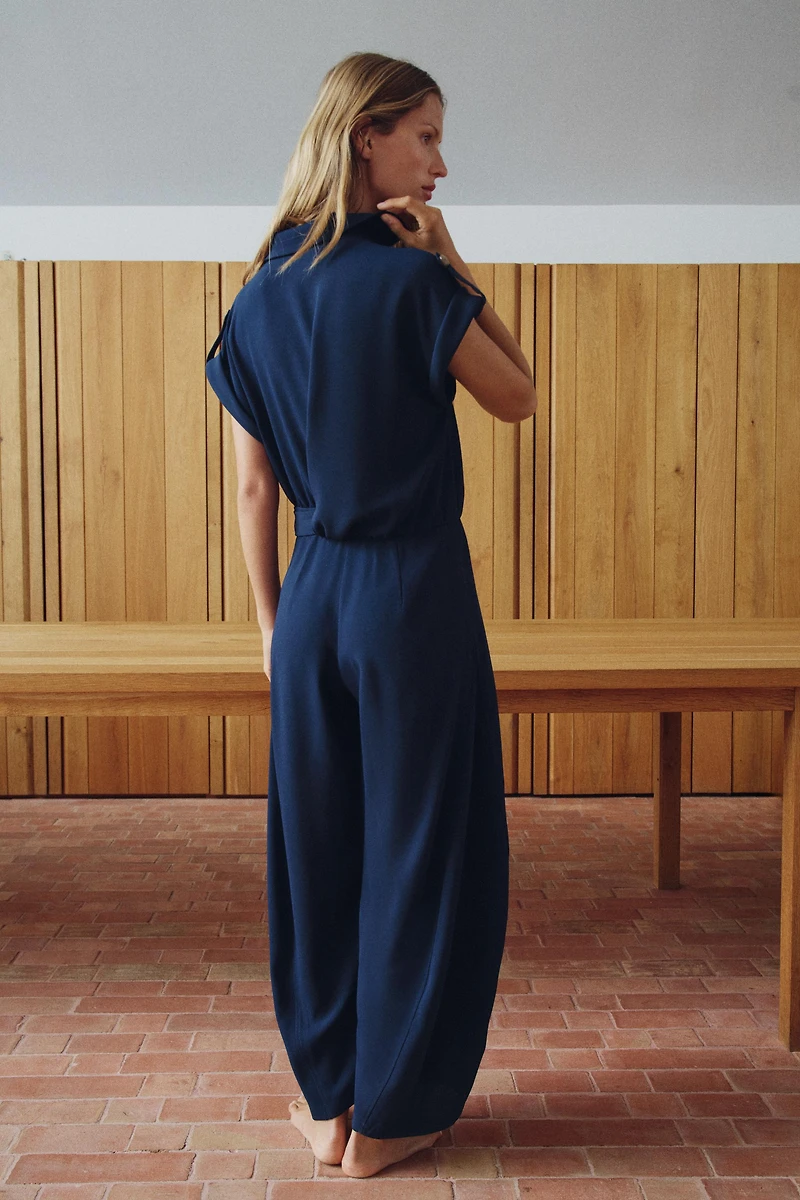 LONG BELTED JUMPSUIT