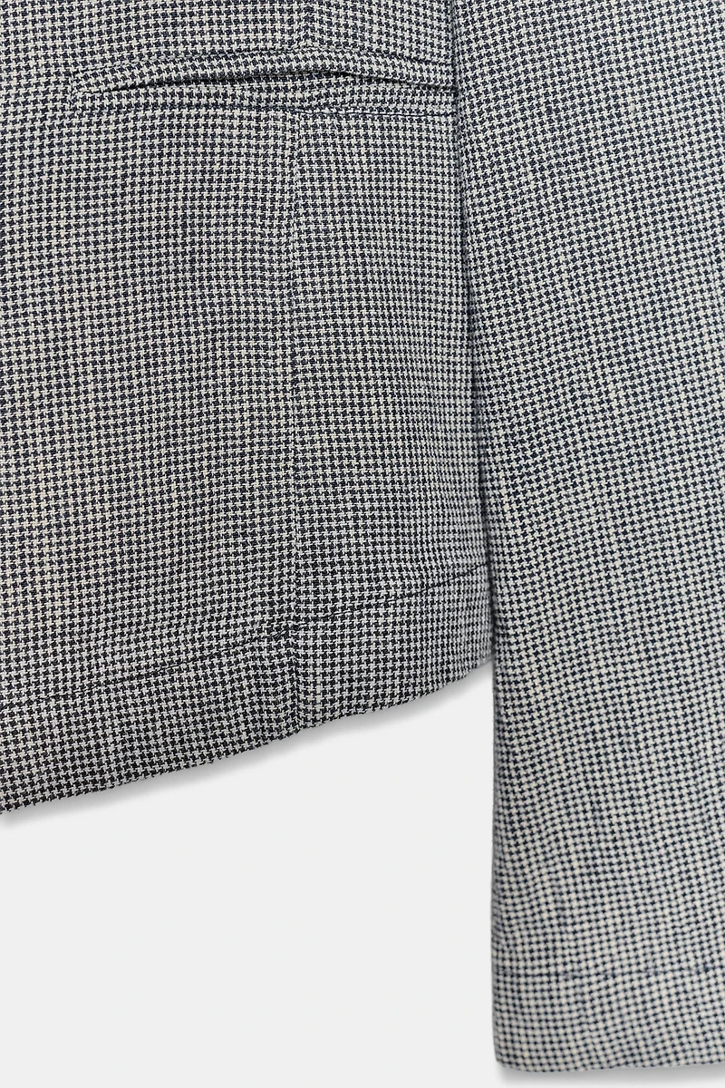 HOUNDSTOOTH LINEN BLEND BLAZER ZW COLLECTION