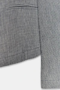 HOUNDSTOOTH LINEN BLEND BLAZER ZW COLLECTION