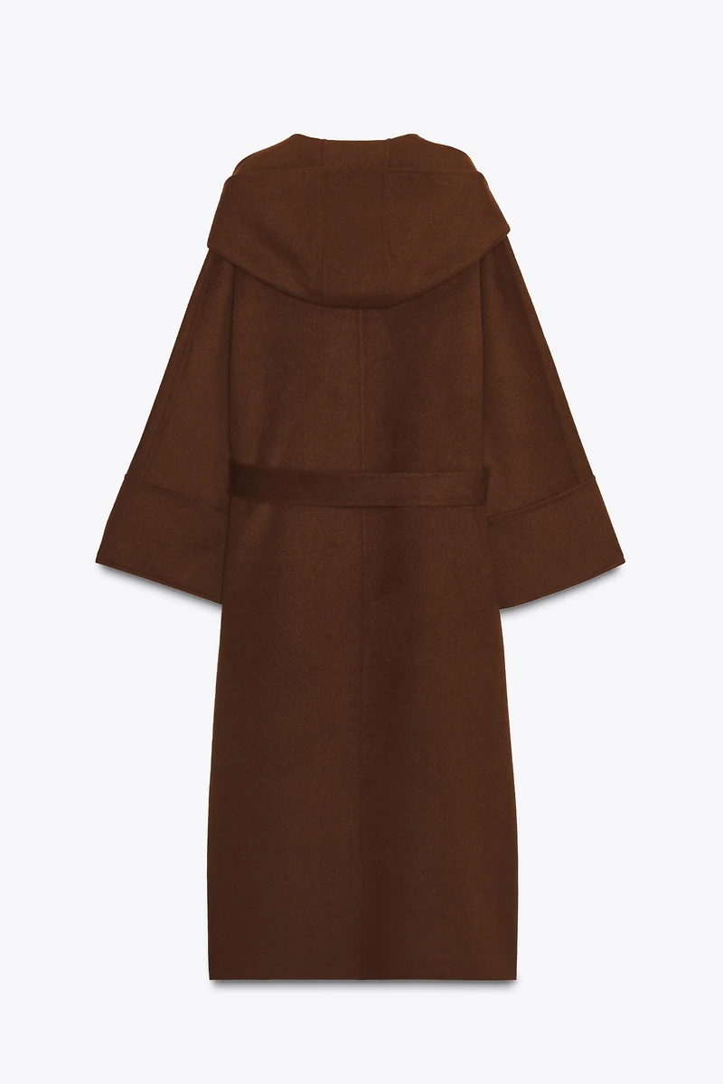 MANTEAU LONG AVEC CEINTURE ET LAINE ZW COLLECTION LIMITED EDITION