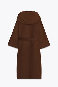 MANTEAU LONG AVEC CEINTURE ET LAINE ZW COLLECTION LIMITED EDITION