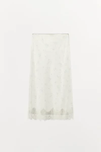 FLORAL NYLON SKIRT