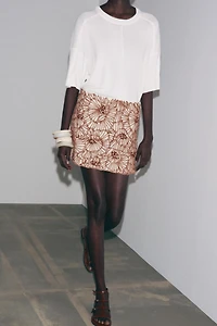 ZW COLLECTION FLORAL EMBROIDERED MINI SKIRT