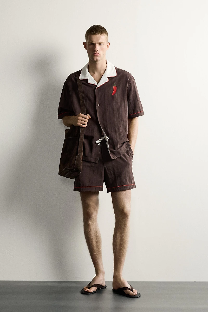 TOMATO EMBROIDERY SHORTS