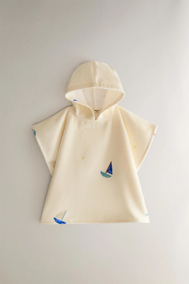 PONCHO ENFANT PLAGE BATEAUX