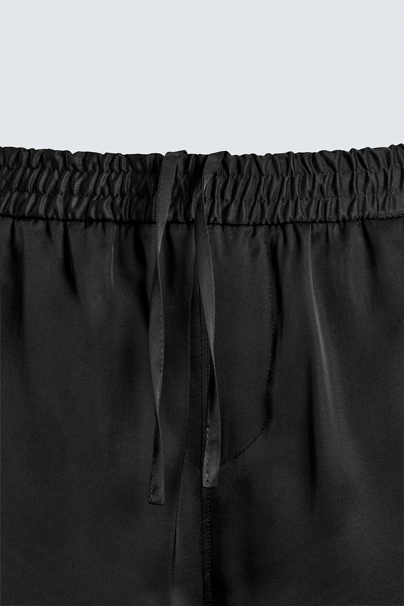 RELAXED FIT SATIN BERMUDA SHORTS