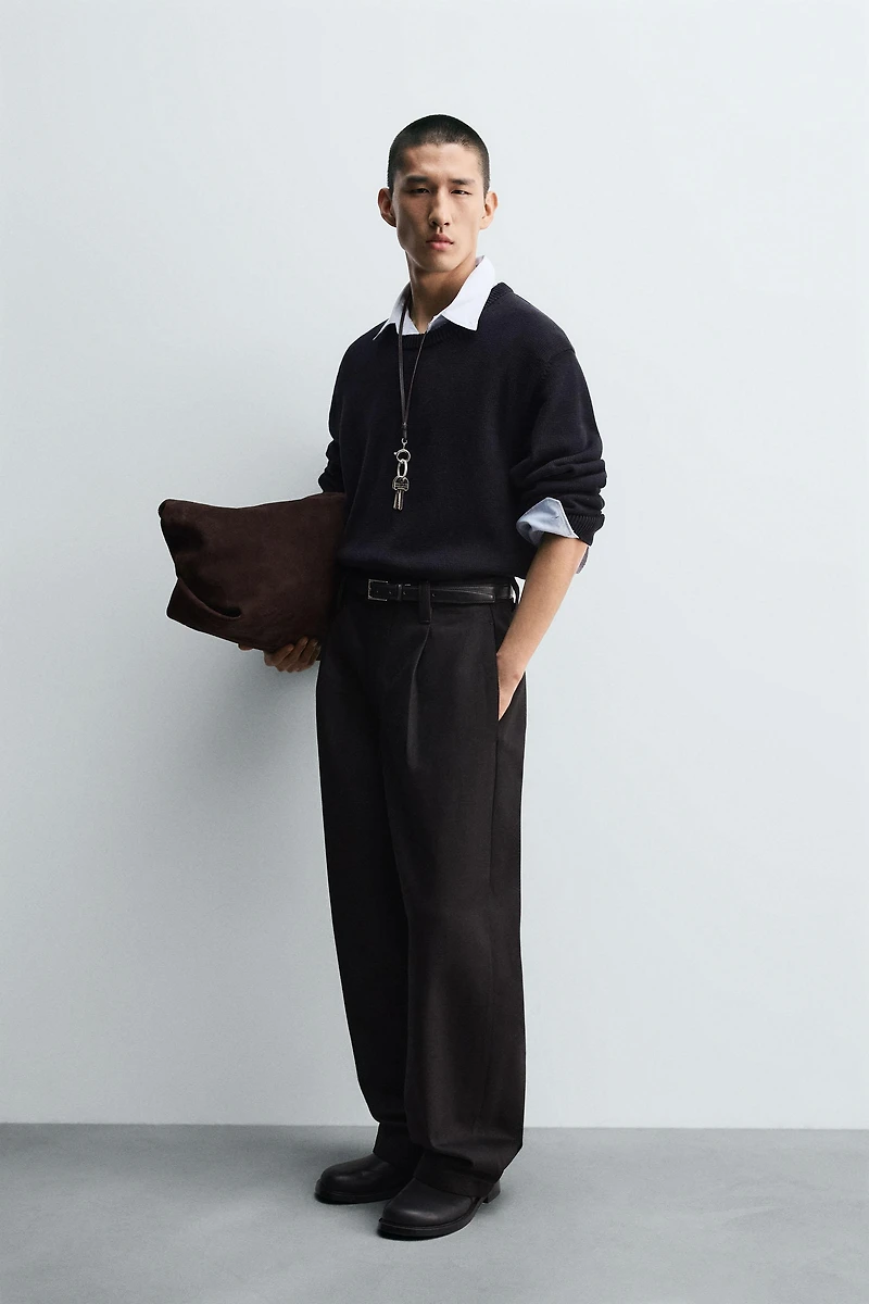 PLEATED BALLOON FIT JEANS