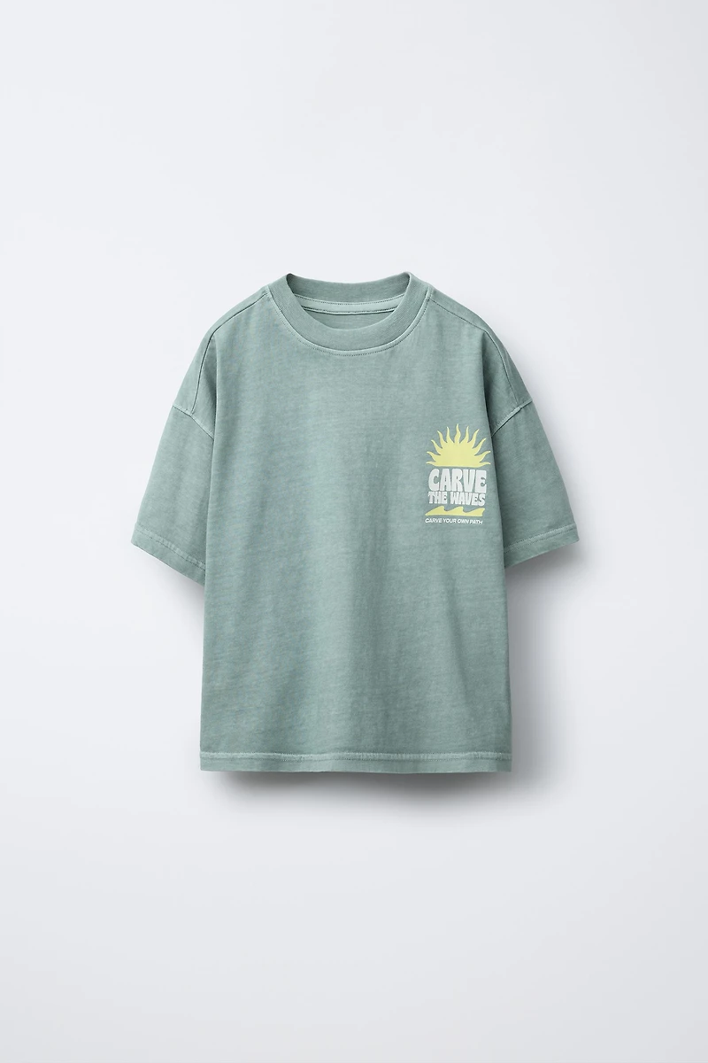 GARMENT DYE PRINT T-SHIRT AND BERMUDA SET