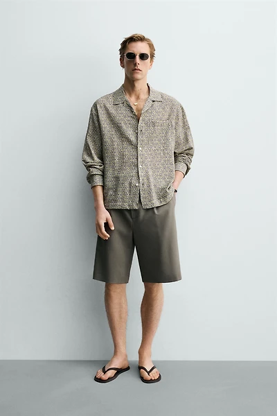 GEOMETRIC PRINT RELAXED FIT SHIRT