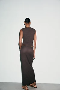 JUPE MIDI TEXTURÉE