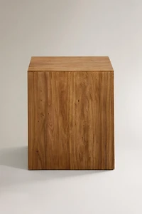 WOODEN CUBE SIDE TABLE