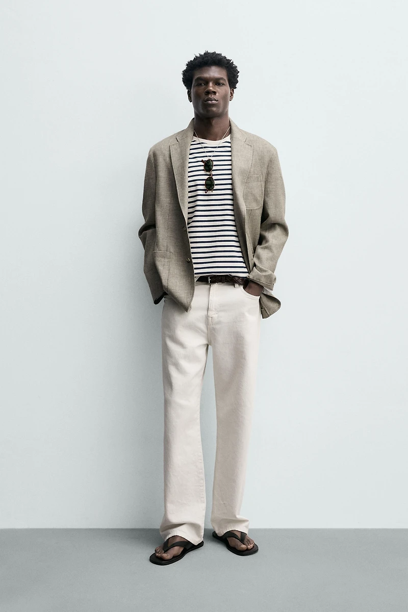 RELAXED FIT TEXTURED BLAZER