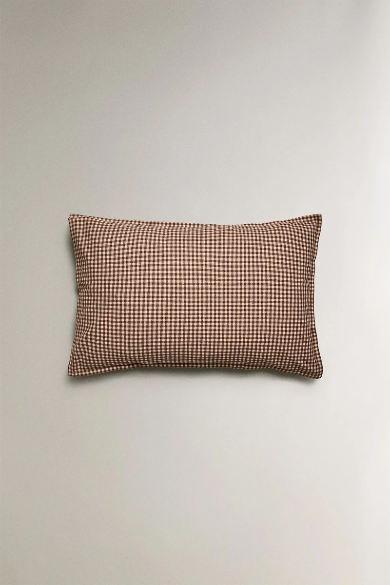 TAIE D'OREILLER ENFANT FLANELLE VICHY