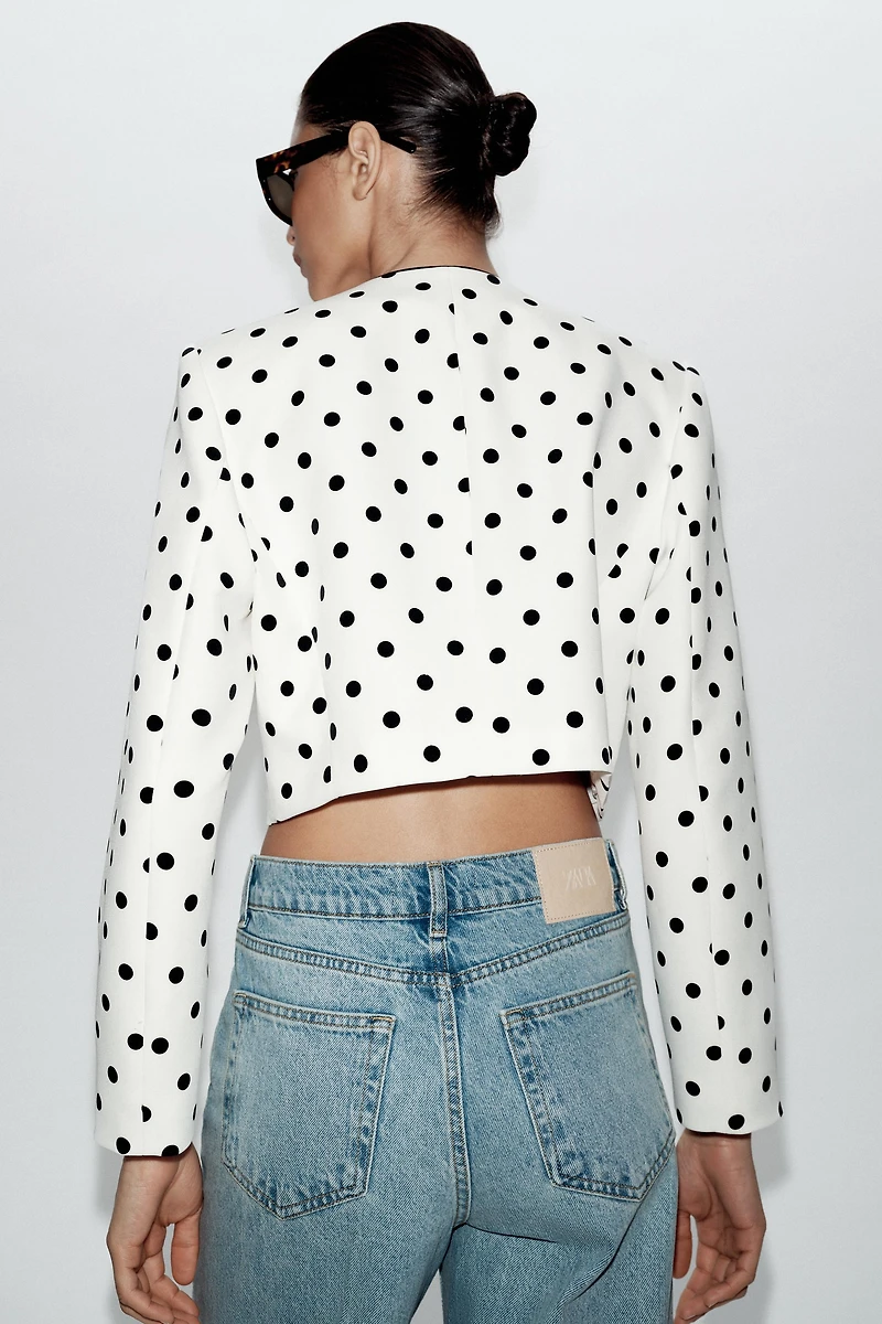 POLKA DOT CROPPED BLAZER