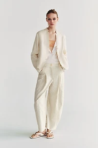 ZW COLLECTION STRIPED BARREL TROUSERS