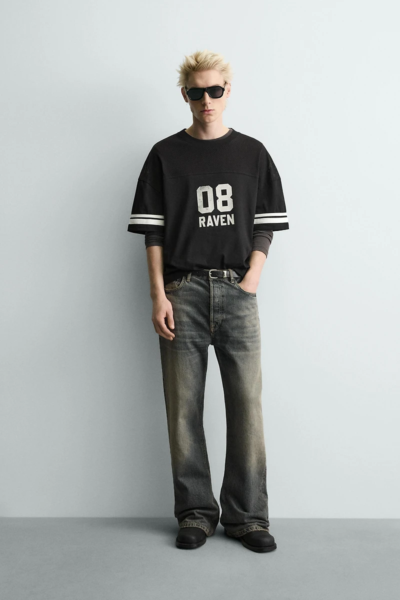 TEXTURED PRINT T-SHIRT