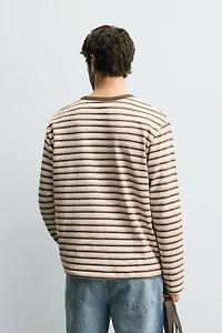 T-SHIRT JACQUARD À RAYURES