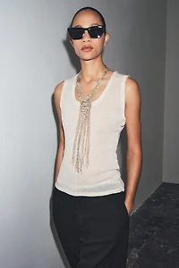 WOOL BLEND SLEEVELESS TOP