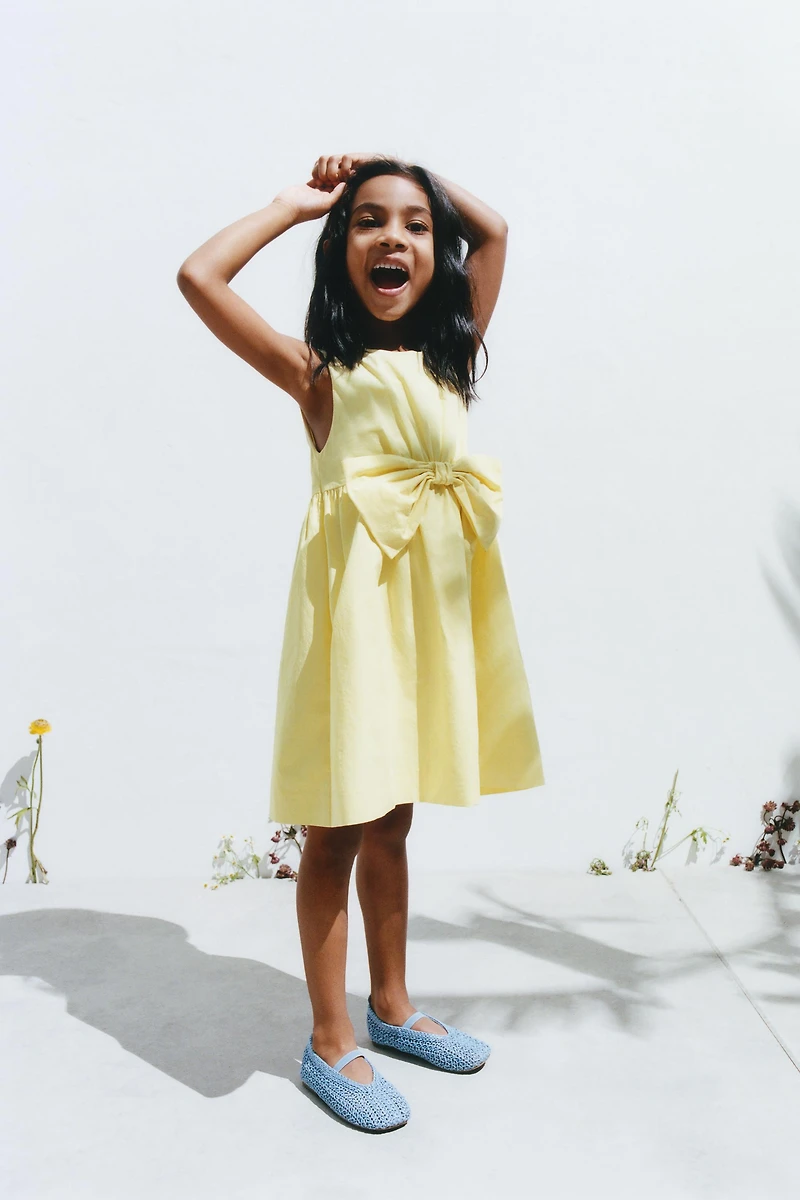 POPLIN BOW DRESS