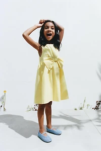 POPLIN BOW DRESS