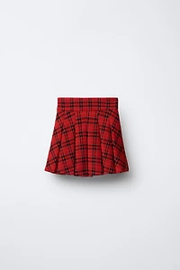 PLAID BOX PLEAT SKIRT