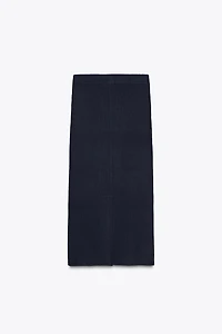 RIBBED KNIT MIDI SKIRT