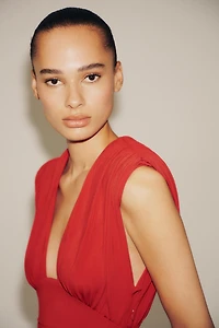 SHORT DRESS WITH SHOULDER PADS