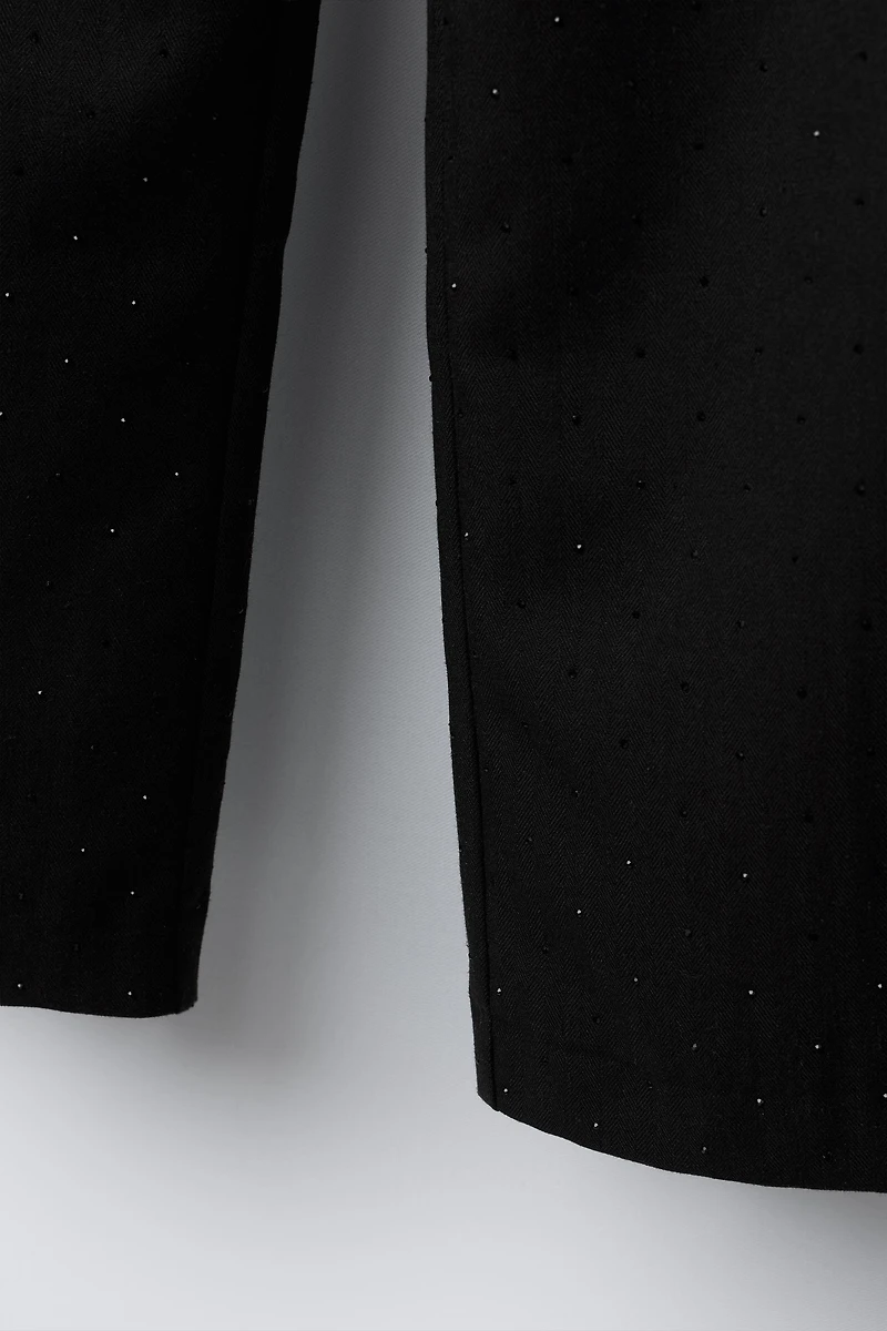 RHINESTONE WIDE LEG PANTS