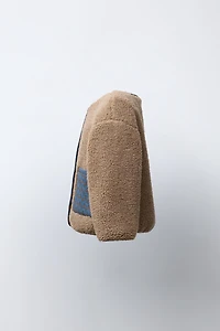 PATCHWORK FLEECE JACKET WITH FLOWERS