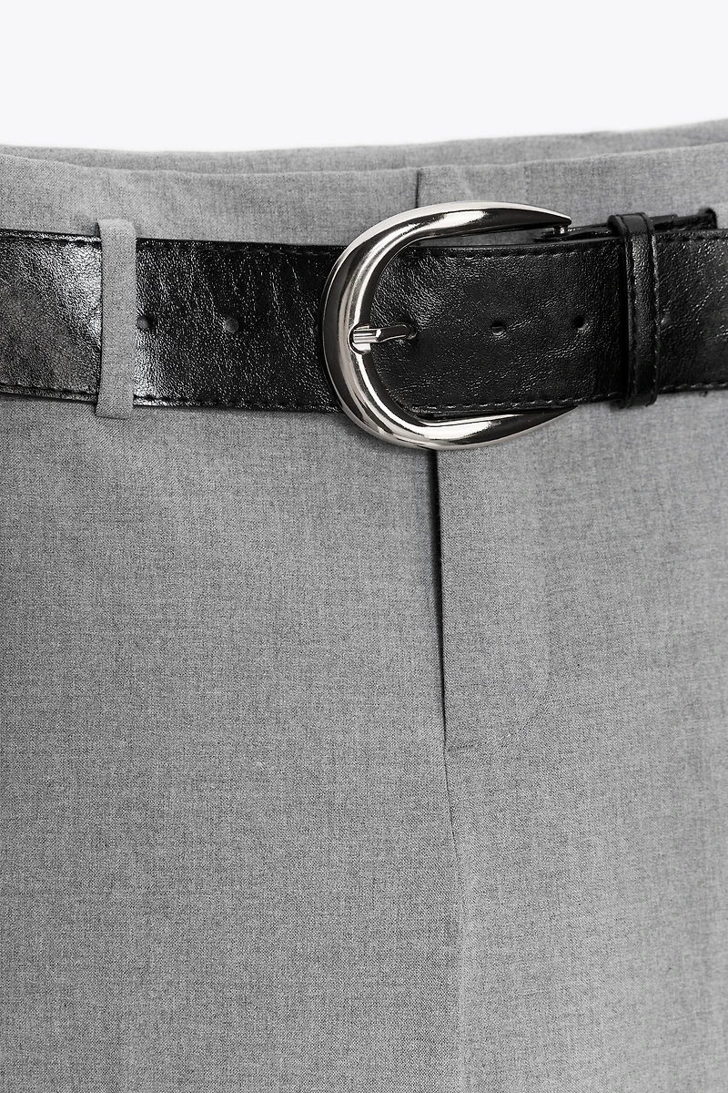 BELTED SLIM PANTS