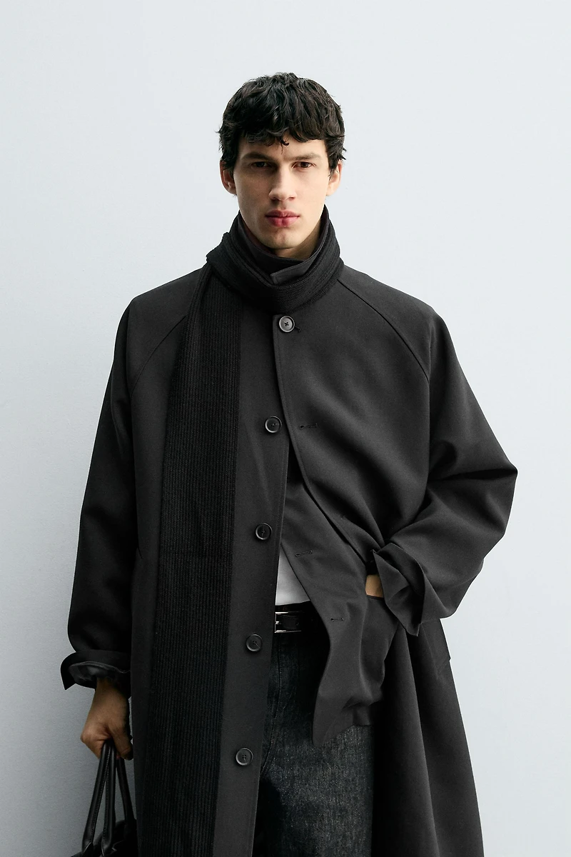 OVERSIZED WOOL BLEND TRENCH COAT