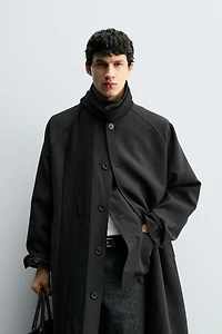 OVERSIZED WOOL BLEND TRENCH COAT