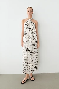 Printed halter dress