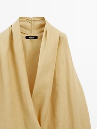 Linen crossover halter top