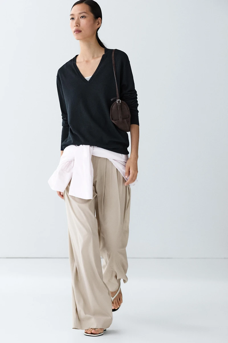 Pull en maille col V