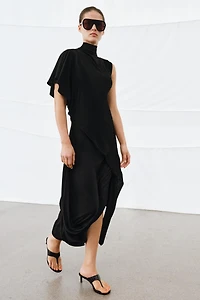 DRAPED MIDI SKIRT