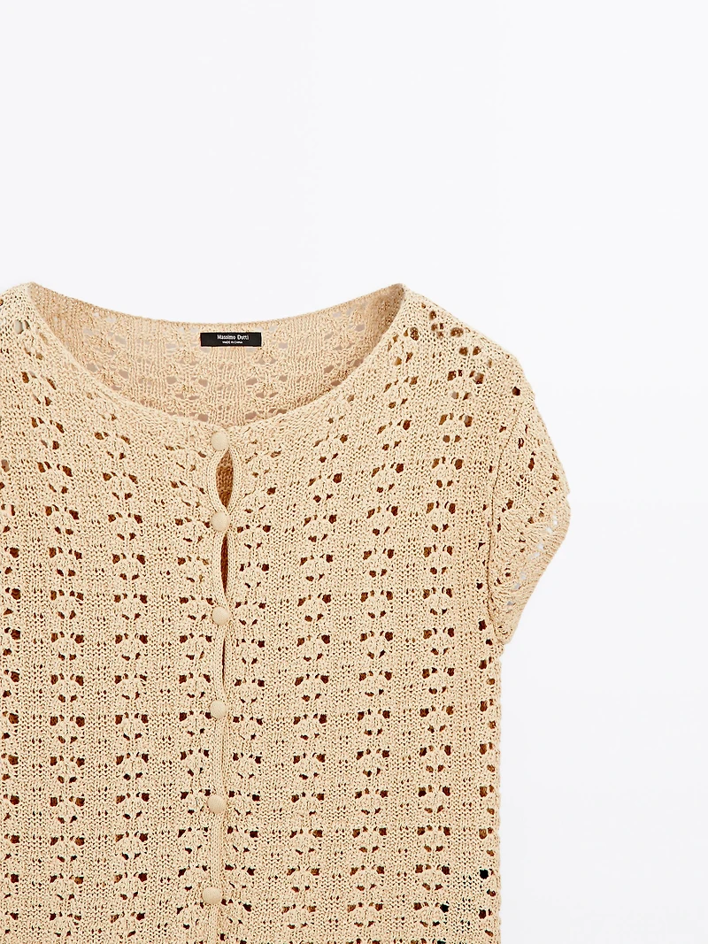 Cutwork crochet cardigan