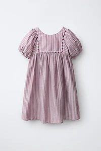 STRIPED TRIM DRESS