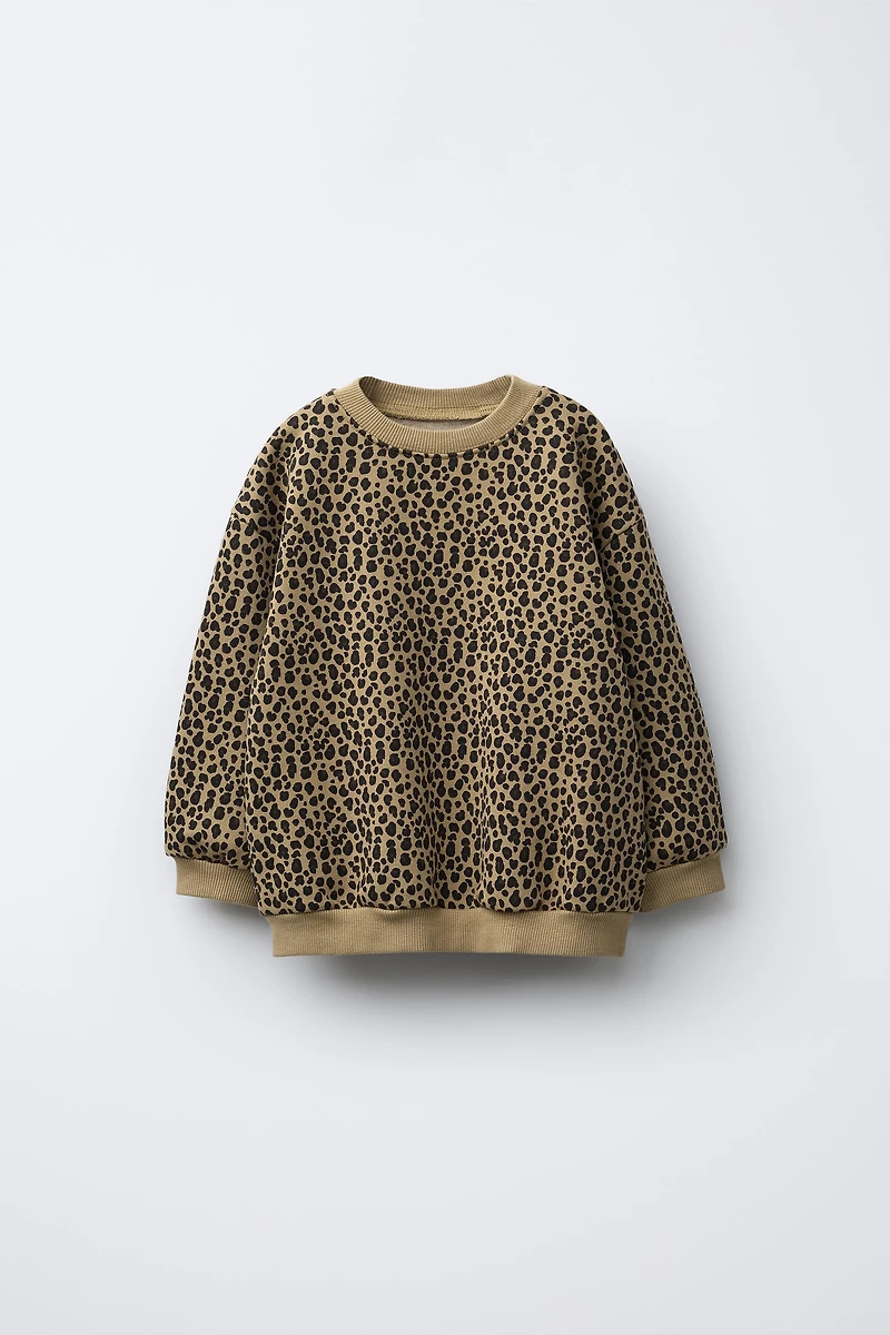 HEAVYWEIGHT ANIMAL PRINT SWEATSHIRT