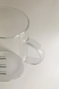 BOROSILICATE GLASS MUG WITH SILK SCREEN