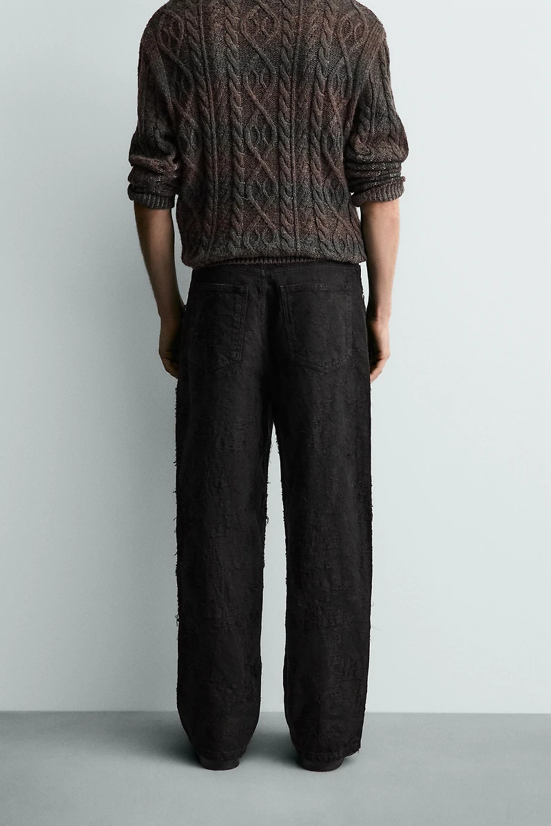 TEXTURED JACQUARD PANTS