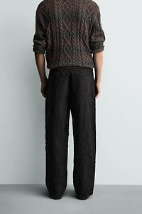 TEXTURED JACQUARD PANTS