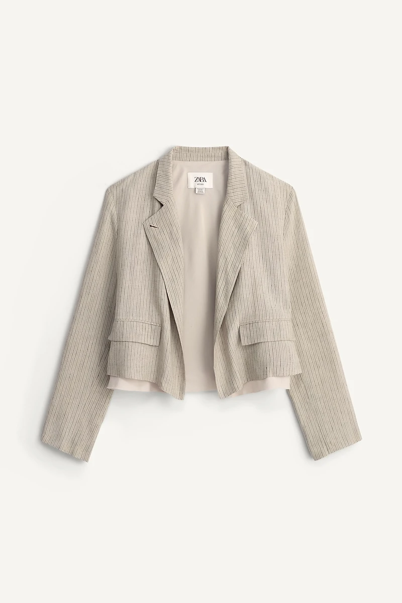 LIMITED EDITION STRIPED LINEN BLEND BLAZER