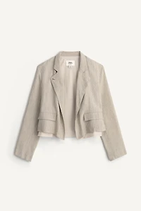 LIMITED EDITION STRIPED LINEN BLEND BLAZER
